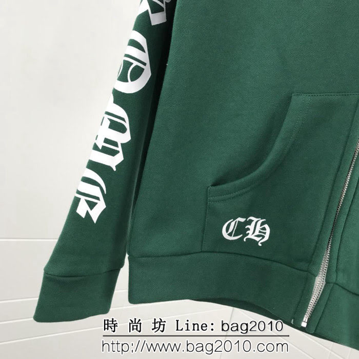 Chrome hearts 克羅心 18ss秋冬新款 梵文印花圖案 加絨加厚拉鏈衛衣 情侶款 ydi1298